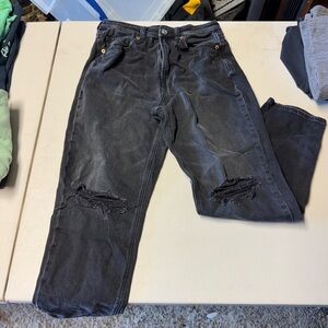 American Eagle Outfitters Black High-Rise Distressed Women's Jeans
